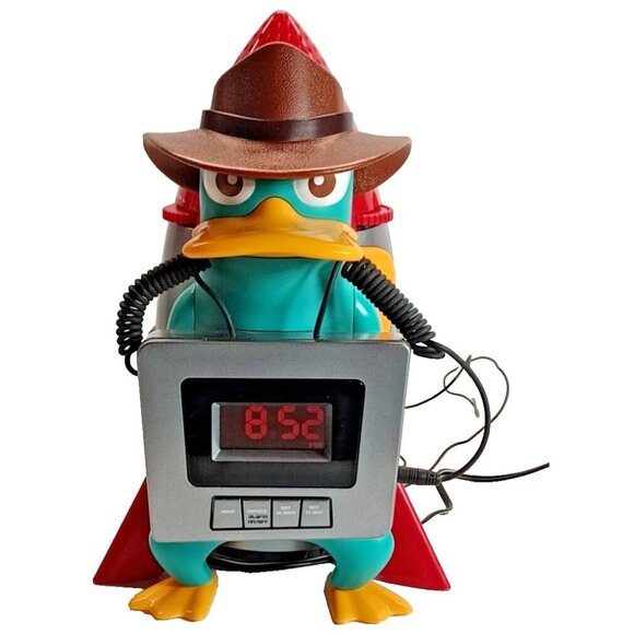 Disney Perry The Platypus Alarm Clock Radio Kids  Phineas And Ferb Rare - Picture 2 of 8